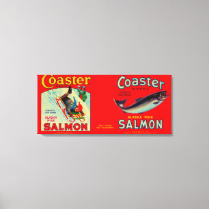 Coaster Salmon Label Canvas Print