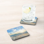 Coaster Set-Beach<br><div class="desc">Coaster set shown with a photo print of a beautiful beach scene. 
Customize this item or buy as is. 




Stock Image</div>