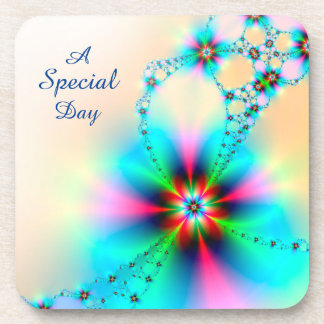 Coaster Set -Holiday With High Gloss Floral Design