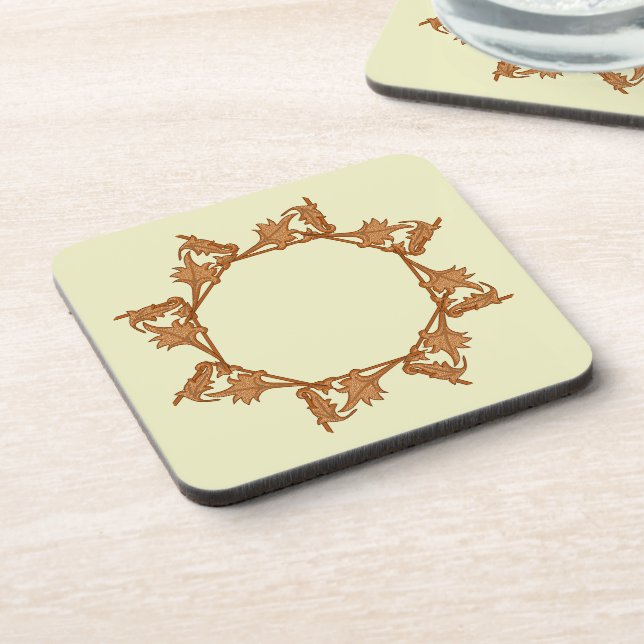 Coaster Set - Leaves in Circle (octagon) (Left Side)