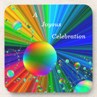 Coaster Set- Multicolor Cosmic Theme High Gloss