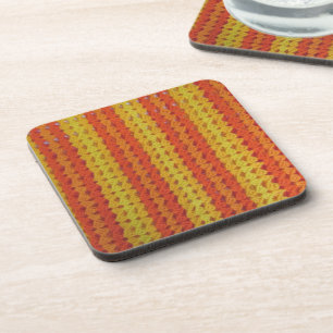 Coaster set - Orange afghan