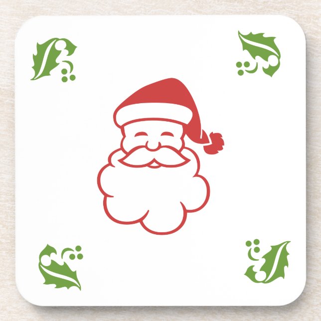 Coaster set - Santa and Holly (Front)