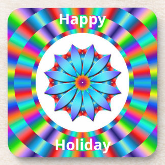 Coaster Set With Festive Colourful Circular Design