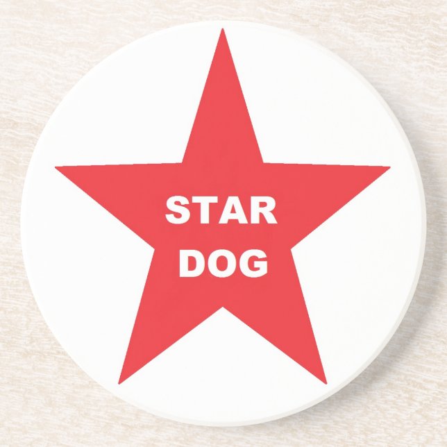 Coaster Star Dog on Red Star (Front)