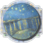 COASTER - "Starry Night Over the Rhone" - van Gogh<br><div class="desc">An image of "Starry Night Over the Rhone" (1888) by Vincent van Gogh is featured on this round Sandstone Coaster. ►The image cannot be removed or replaced. ►Customize/personalize by adding custom text in your choice of font (style, colour, size), or an additional image or a logo. Makes a colourful and...</div>