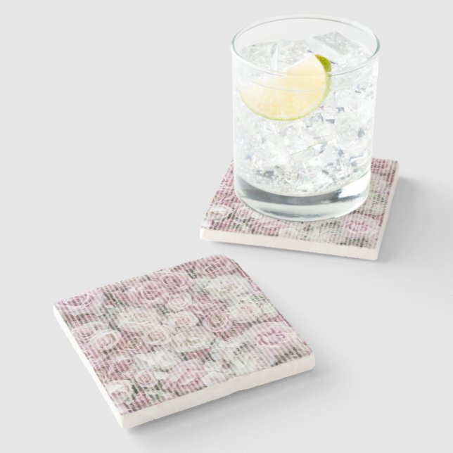 Coaster - Stone - Victorian Roses Collage (Side)