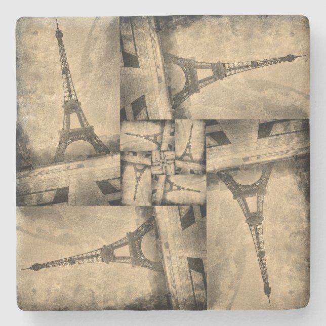 Coaster Vintage-style Eiffel Tower Design (Front)