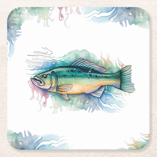 Coaster - Watercolor Series: Bass (Front)