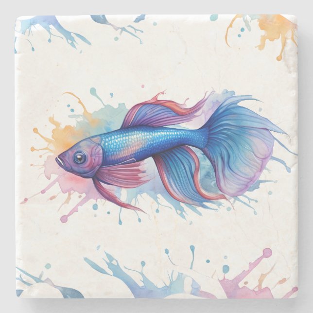 Coaster - Watercolor Series: Betta Fish (Front)