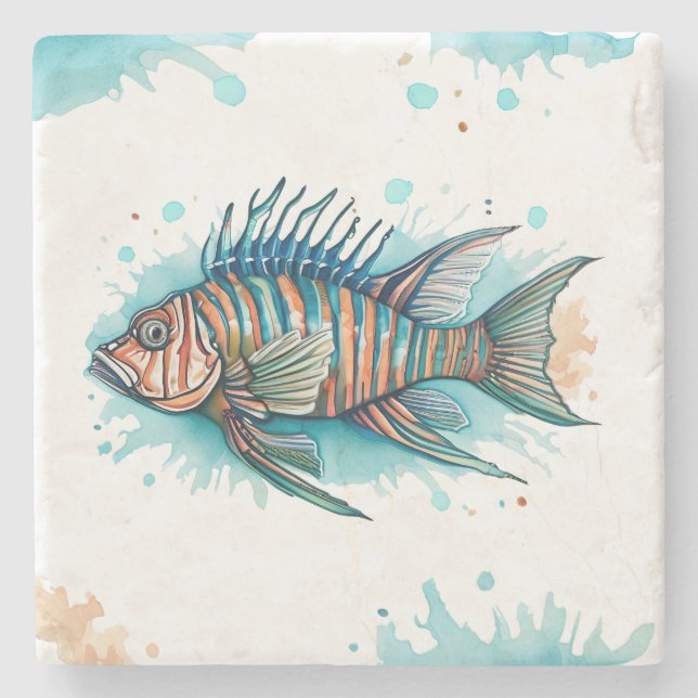 Coaster - Watercolor Series: Lionfish (Front)