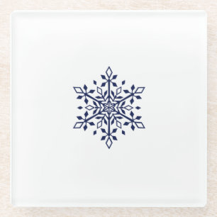 Coaster with a blue snowflake