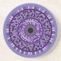 coaster with a purple mandala design
