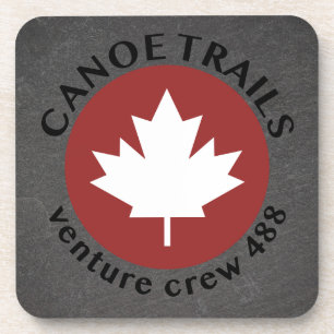 Coaster with Canoe Trails Maple Leaf