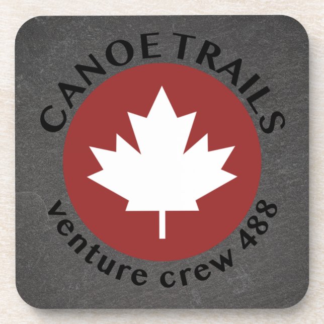 Coaster with Canoe Trails Maple Leaf (Front)