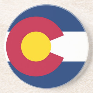 Coaster with Flag of Colorado, USA