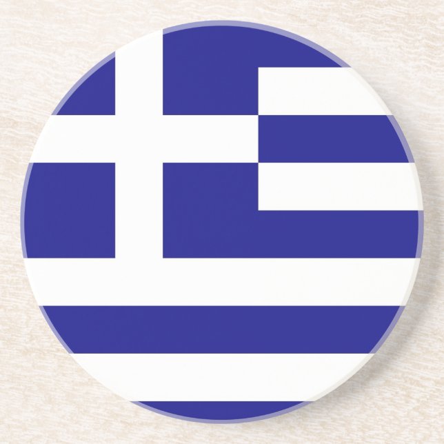 Coaster with Flag of Greece (Front)