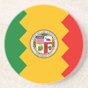 Coaster with Flag of Los Angeles, California, USA