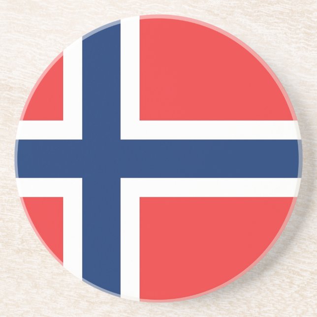 Coaster with Flag of Norway (Front)