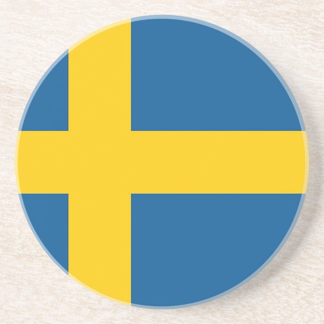 Coaster with Flag of Sweden (Front)