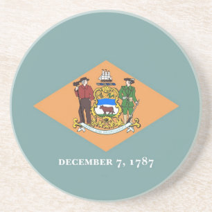 Coaster with Flag of the Delaware, USA