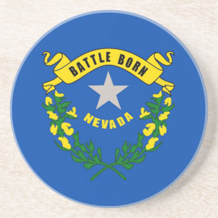 Coaster with Flag of the Nevada, USA