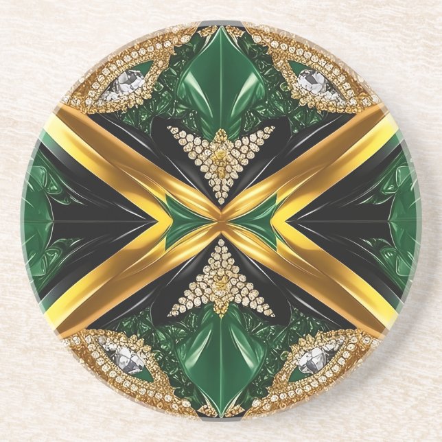 Coaster with Jamaican Colours Design (Front)