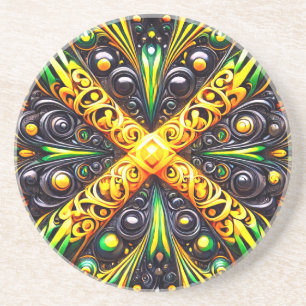 Coaster with Jamaican Colours Design
