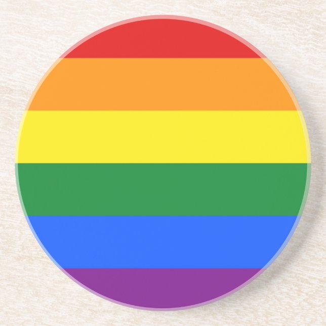 Coaster with LGBT Rainbow Flag (Front)