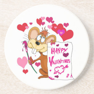 Coaster with Valentine Mouse