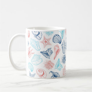 Coastère aquarelle coquille tasse de café