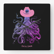 Coastère Cowgirl Silver rose Monogramme Horloge mu