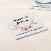 Coasters Antlers Rustic Stag Wedding Party Deer (Angled)