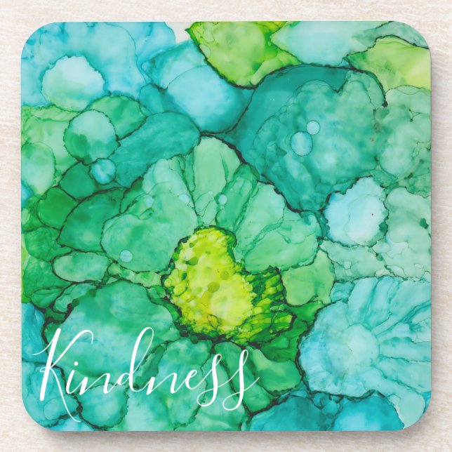 Coasters "Blue-Green Flowers" (Front)