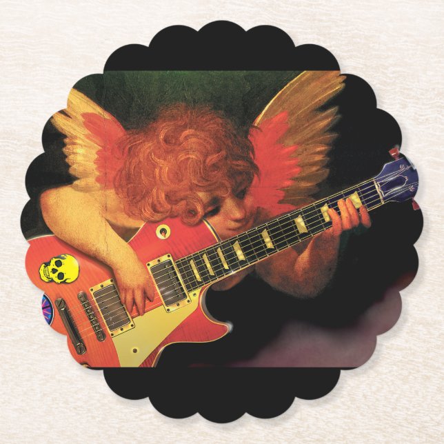 Coasters. Electric Cherub crimped Paper Coaster (Front)