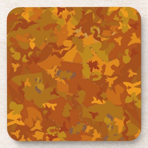 Coasters Fall Autumn Leaves Camouflage camo | Zazzle