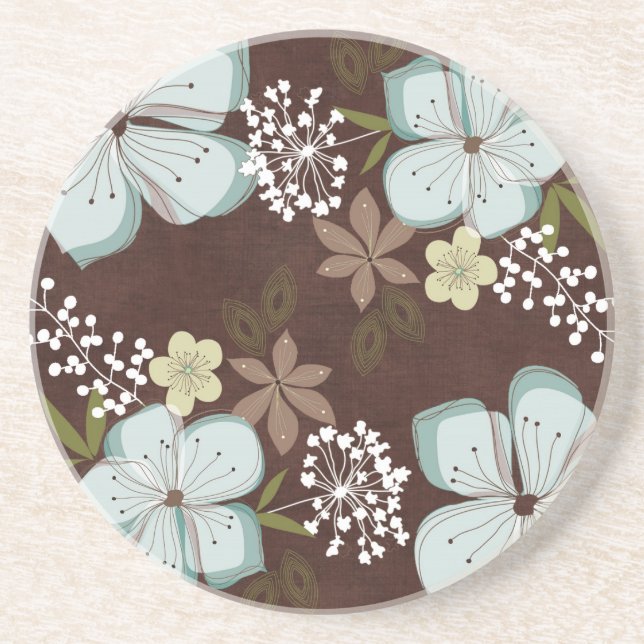 Coasters Hawaiian Blue Flower (Front)