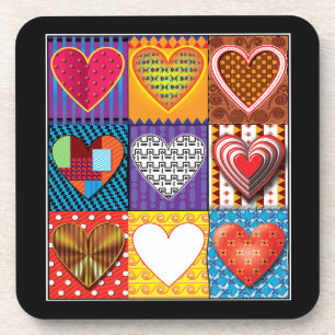 Coasters. Modern heart pattern plastic coasters. Coaster