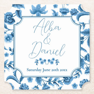 Coasters Wedding Chintz Blue & White Floral Ditsy