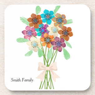Coasters with Pretty Floral Bouquet