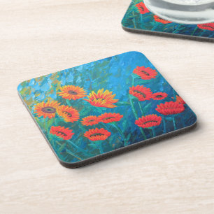 Coasters with Sunflowers - set of 6