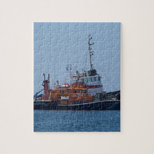 Coastguard Boat And Tug Boat Jigsaw Puzzle (Vertical)