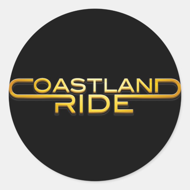 Coastland Ride — name logo Classic Round Sticker (Front)