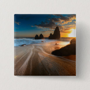 Coastline At Sunset Northern California 2 Inch Square Button