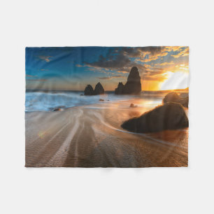 Coastline At Sunset   Northern California Fleece Blanket