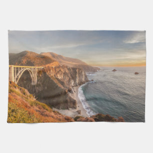 Coastline Bixby Bridge, Big Sur California Kitchen Towel
