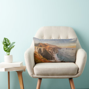 Coastline Bixby Bridge, Big Sur California Lumbar Pillow
