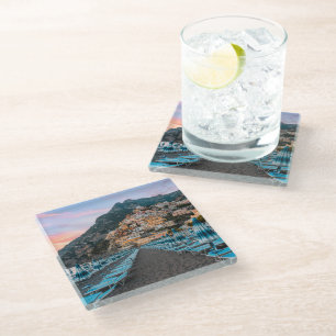 Coastline Campania, Italy Glass Coaster