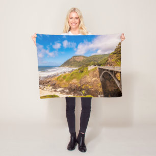 Coastline Cook's Chasm, Yachats, Oregon Fleece Blanket