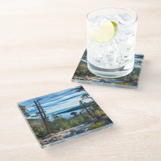 Coastline | Emerald Bay, Lake Tahoe, California Glass Coaster (Angled)
